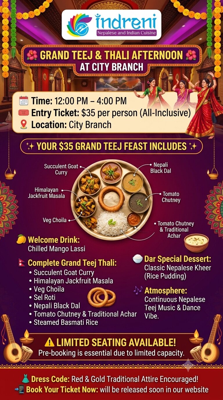 Grand Teej and Thali Afternoon At Indreni CBD